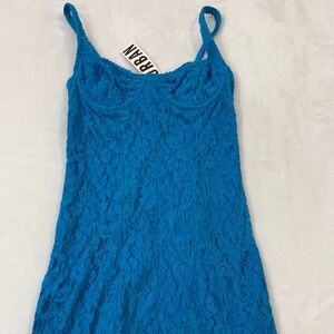Urban outfitters NWT Bright Turquoise Lace Slip Dress Women’s M